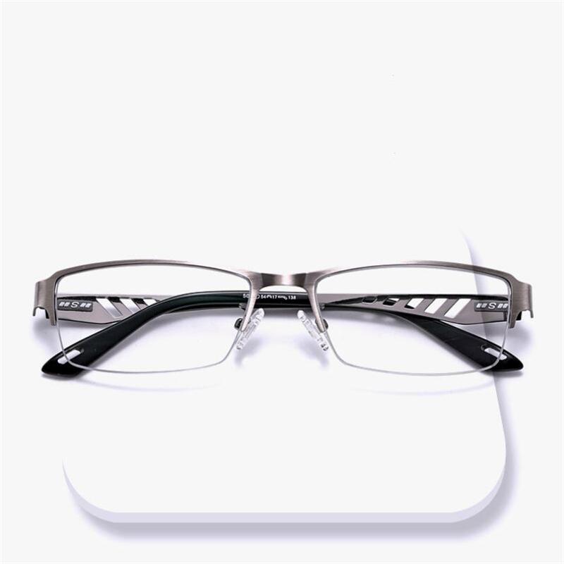 Photochromic Gray Half Frame Reading Glasses for Women +0 25 to +600 Diopters Presbyopia Hyperopia Business Sun Eyewear