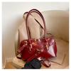 Retro Style Faux Leather Shoulder Bag for Women, Large Capacity Vintage Handbag, Trendy Commute Crossbody Bag