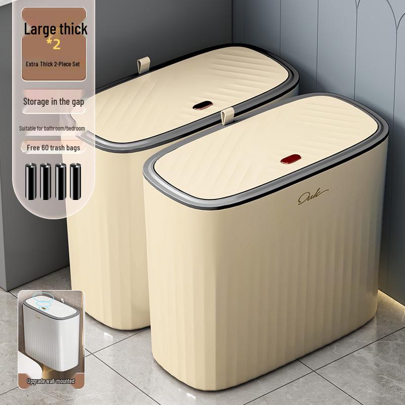2025 Large Capacity Trash Can with Lid for Bathroom, Kitchen, Living Room