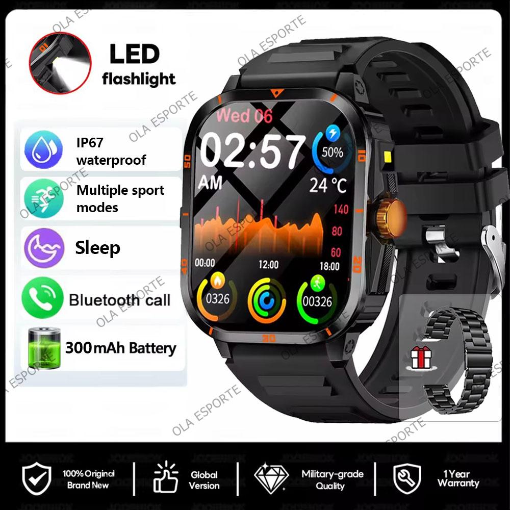 New Smartwatch Bluetooth Calling, Message Alerts, Alarm Clock, Outdoor LED Flashlight, Multi-Sport Mode Smart Watch Men Women