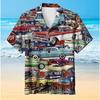 Men's Racing Car 3D Print Shirt Button Up Shirt Casual Shirt Summer Shirt Short Sleeve Daily Vacation Clothing