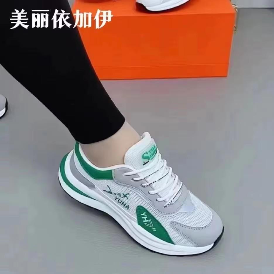 

Summer new women s mesh casual shoes, light and breathable versatile casual sports shoes 37 зелений