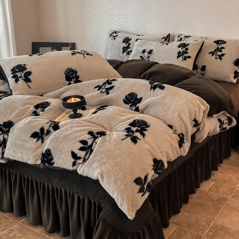 2025 Merlad Double-Sided Furry Velvet Bedspread & Sheet Set