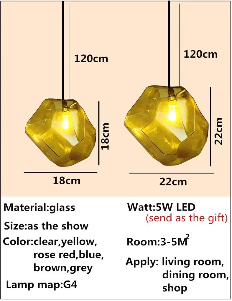 Eenvoudige Stenen Glazen Hanglamp Kleurrijke Indoor G4 Led Lamp Het Restaurant Eetzaal Bar Cafe Winkel Verlichtingsarmatuur