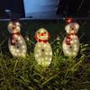 35x18cm/30x15cm/25x18cm LED Lighted Christmas Decor Courtyard Garden Decor Light Up Snow Man Decor Outdoor Yard Decoration Set