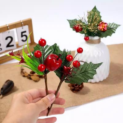 Christmas Red Berry Artificial Flowers Pine Cone Branch Xmas Tree Christmas Decorations Home Decor New Year 2025 Ornaments Gifts