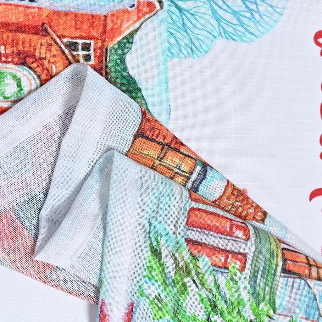 Colorful Christmas Wear Rod Short Curtain Printing Curtains European And American Kitchen Blackout Partition Curtain Small Curtain