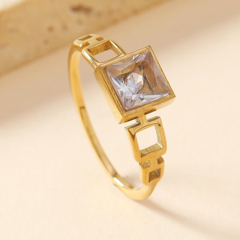 Colored Zircon Geometric Water-Drop Ring Women Minimalist Trendy Finger Rings Luxury Zircon Birthday Gift Wholesale 2025 New In