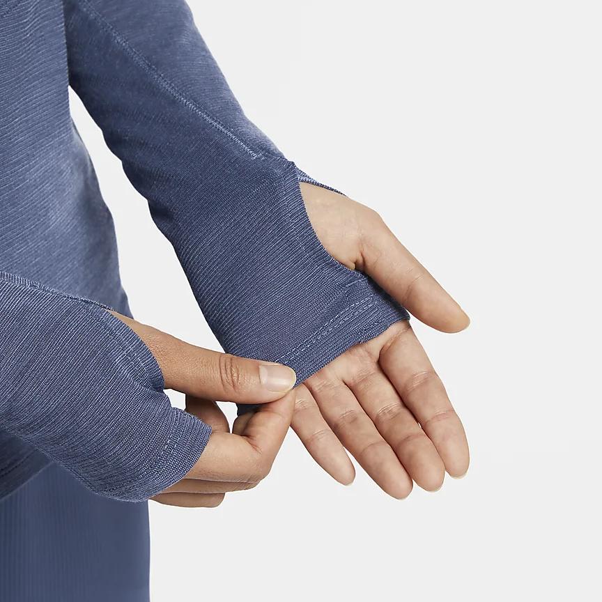 Nike Dri-Fit Swift Solid Stand Collar Half-Zip Quick-Dry Long Sleeve T-Shirt Women Tops Phenomenal-Blue FB4439-491