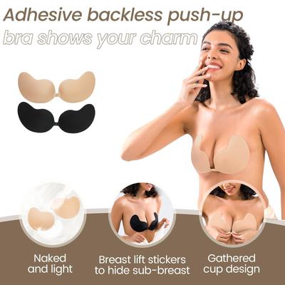 Copricapezzoli in Silicone Senza Cuciture: Reggiseno Push-Up Invisibile, Traspirante, Bio-Adesivo