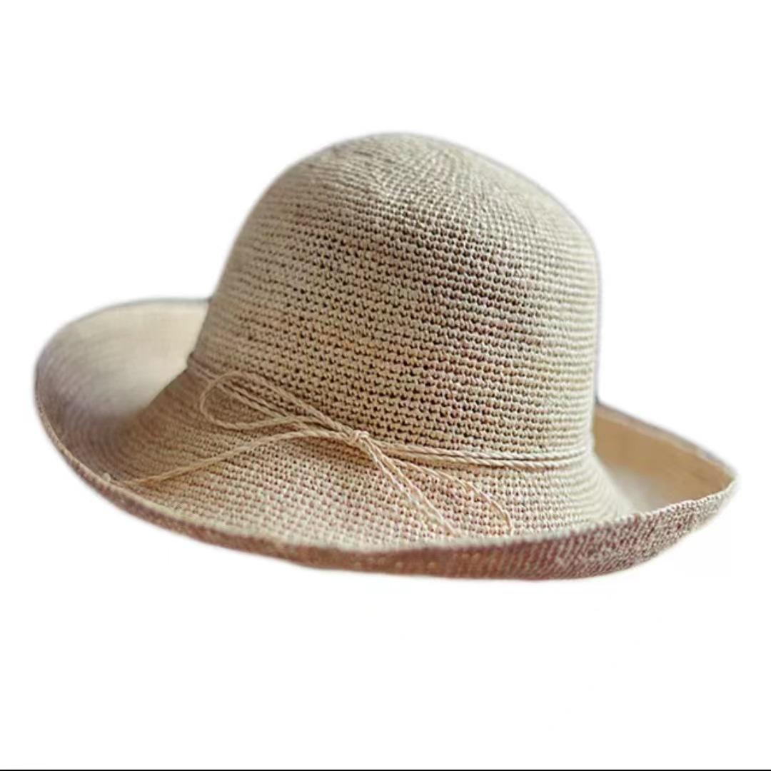 

Солом яний капелюх рафія капелюх рибалки дитячий літній маленький свіжий сонцезахисний капелюх захист від сонця можна скласти, щоб підкреслити маленьке обличчя M（56-58cm）