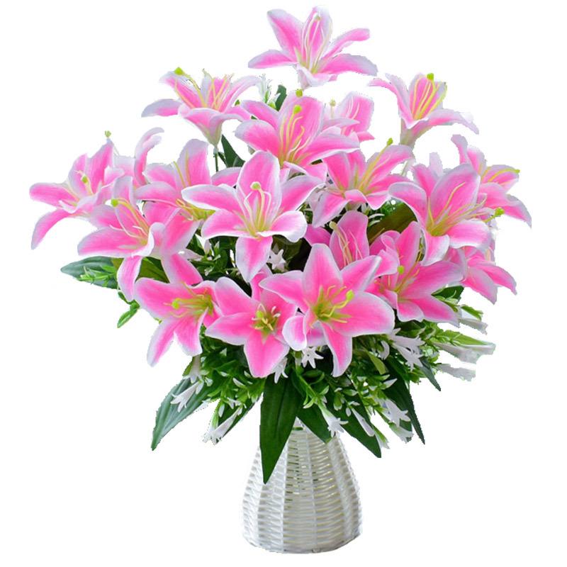 Bouquet Artificiale di Rose, Gigli e Girasoli per Decorazione del Soggiorno o del Tavolo da Pranzo