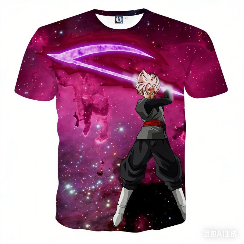 

Japanese Anime Dragon Ball Z Print Goku Black Zamasu Super Saiyan Rose Villain T-Shirt Fashion Kid Adults Cosplay Tops Clothing XXS