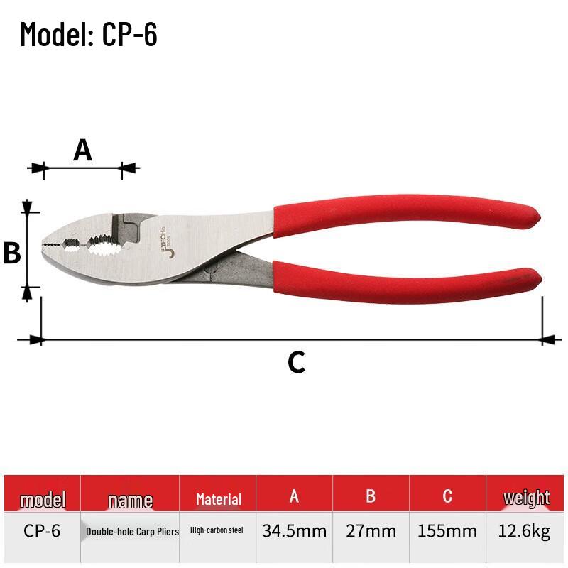 SMVP Straight-Jaw Water Pump Pliers CN plug (adapter included)