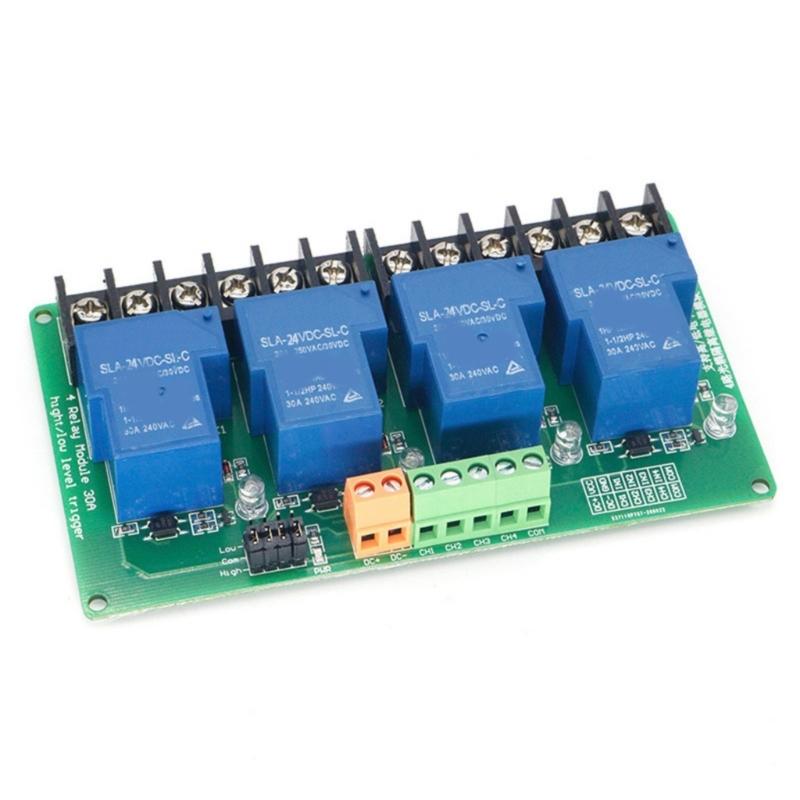 4 Channel Relays Module for PLC Automation Equipment Control Load DC30V AC250V 30A High Low Level Triggers Relays Board
