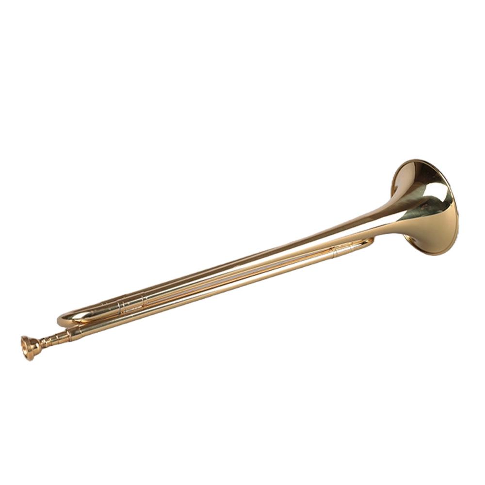 Brass Trumpet Bb Flat Bugle with Mouthpiece Orchestra Music Instrument Gold Lacquer Finish for
