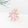 Rose Coral 14K Rose Gold Pin Gold Needle Flower Stone Piercing Jk355