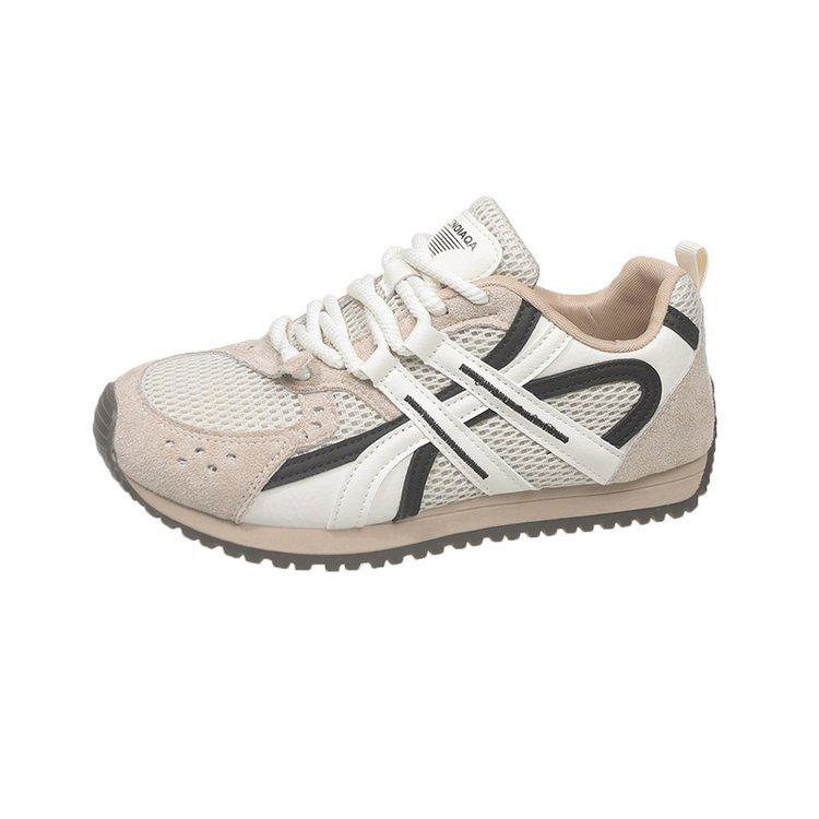 

Ретро кожаные кроссовки на толстой подошве в немецком стиле женские 2025 осень новые универсальные дышащие кроссовки Форреста Гампа на мягкой подошве повседневные спортивные кроссовки 40