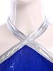 Womens 70s Disco Halter Sequined Top Tassel Fringe Flared Pants Romper Shiny Metallic Jumpsuit