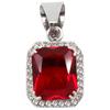 Customize Various Shapes Gemstone Necklace Pendant Stainless Steel 18K Gold Plating Opal Square Fashion  Pendant