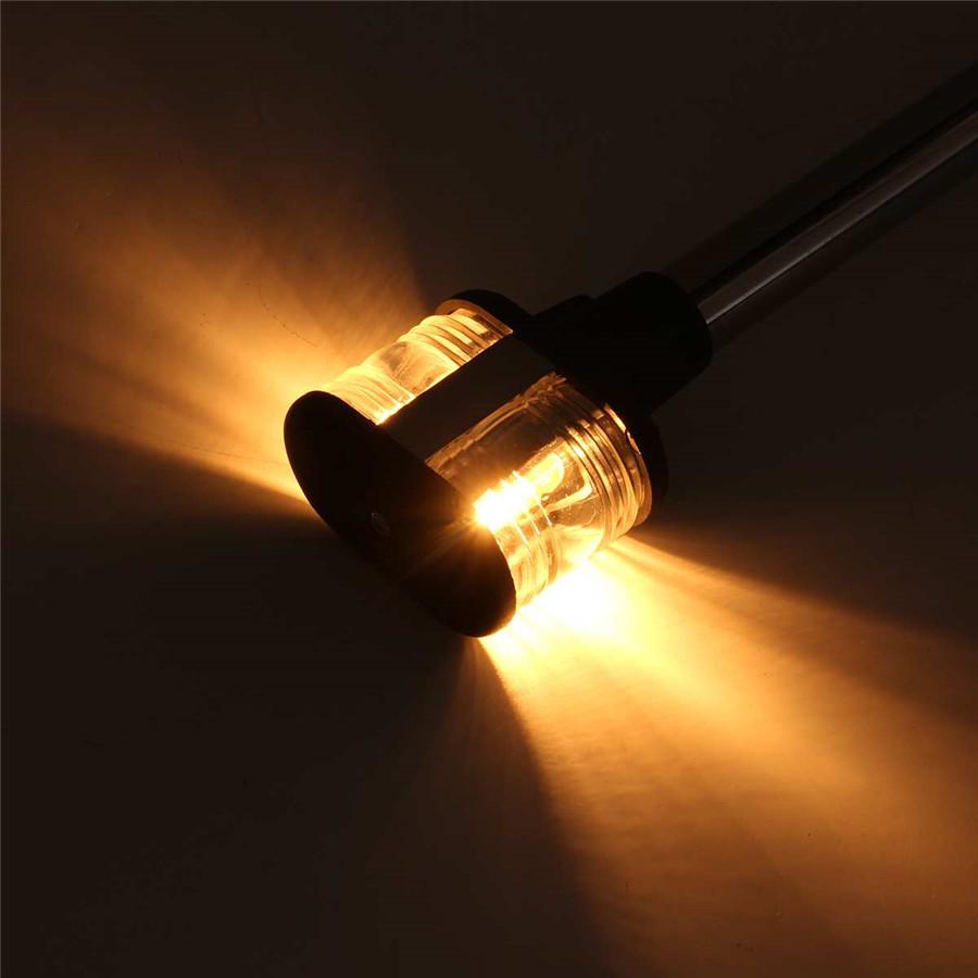 Fold Down Marine Boat Yacht 360° Navigation Light Stern Anchor Pole Lamp