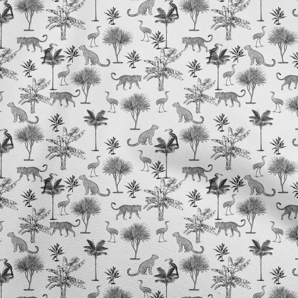oneOone Cotton Poplin Brown Fabric Tropical Leaf Diy Clothing Quilting Fabric Print Fabric By Yard 42 Inch