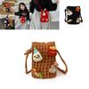 Cartoon Kids Shoulder Bag With Handcrafted Knit Cute Doll Design For Toddler Daily Use