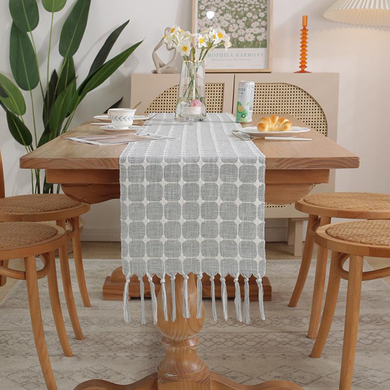 Modern Minimalist Ins Coffee Table Cover Fabric TV Cabinet Cover  Long Rectangular Table Cotton Linen Table Runner