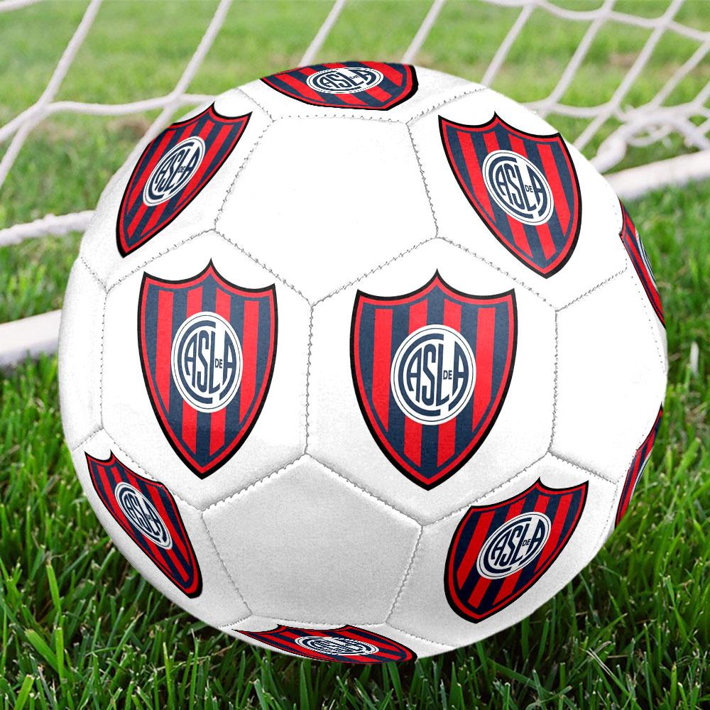 San Lorenzo de Almagro Size 5 Soccer Ball, Machine-Stitched PVC, Durable & High Bounce, All Ages Fit, fan merchandise, matches & outdoor use.