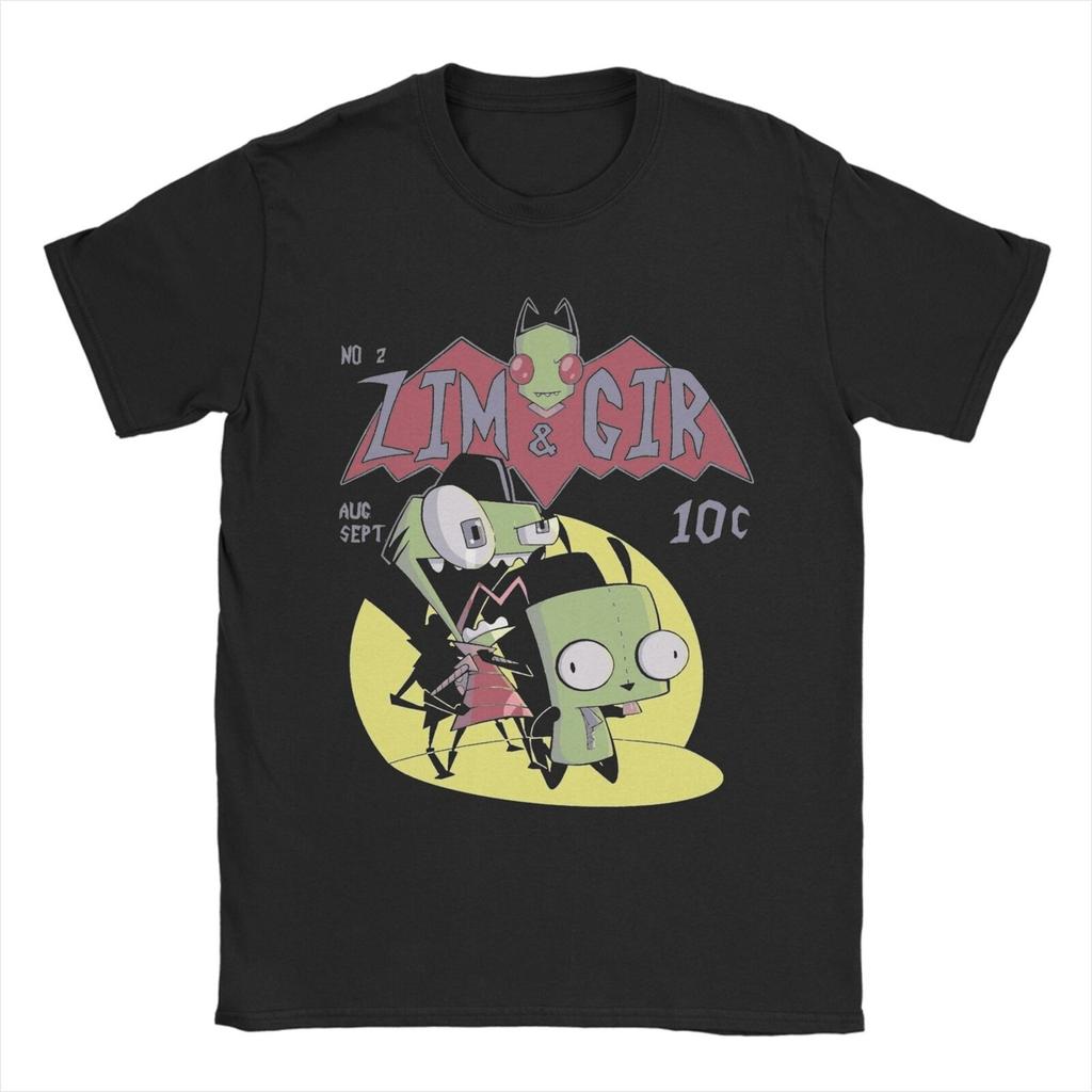Invader Zim Valentinstag Ich Liebe Gir Herren T-Shirt Humorvolles T-Shirt Kurzarm Rundhals T-Shirt Reine Baumwolle Kleidung