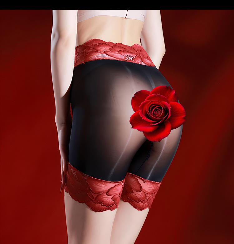 Encantadores Calcetines Panty de Encaje Sedoso Transparente de Cintura Media para Hombre y Mujer