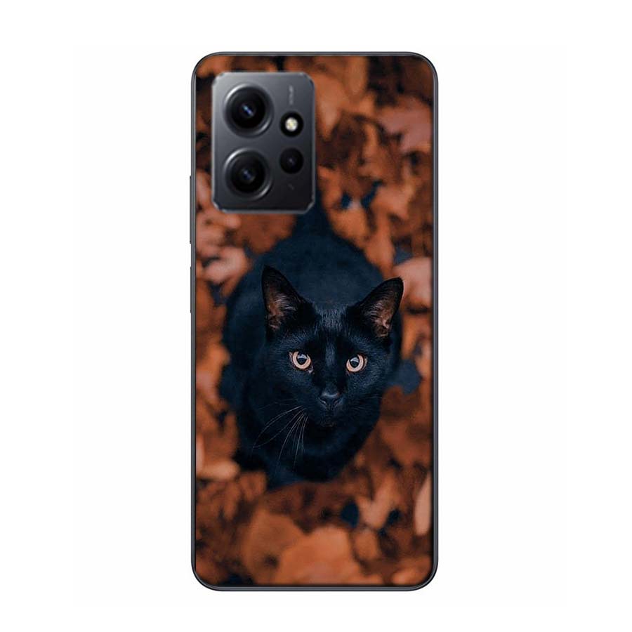 

Autumn Maple Leaf Black Cat Phone Case For Redmi 12 13C 12C 15C 9 10 10C Note 13 Pro Plus 14 15 Pro 9T 9C 9A TPU Soft Cover Clea Redmi 9A