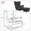 Carol Armchair with Footrest Scandinavian Family Meble Dark Graphite
