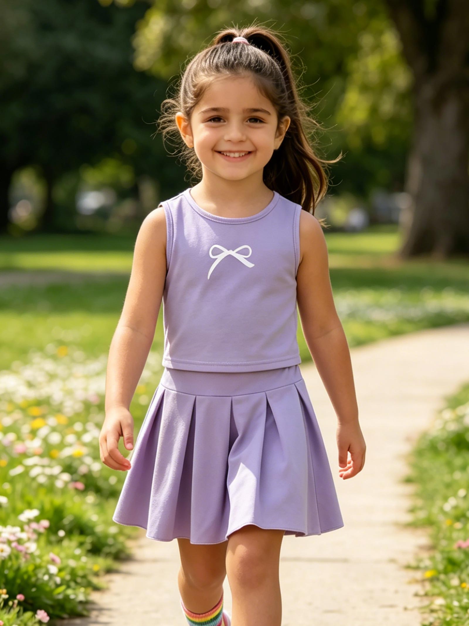 Girls Summer Dress, Sleeveless Kids Blue Athletic Sundress Workout for Kids 1-8Y 1-2Y