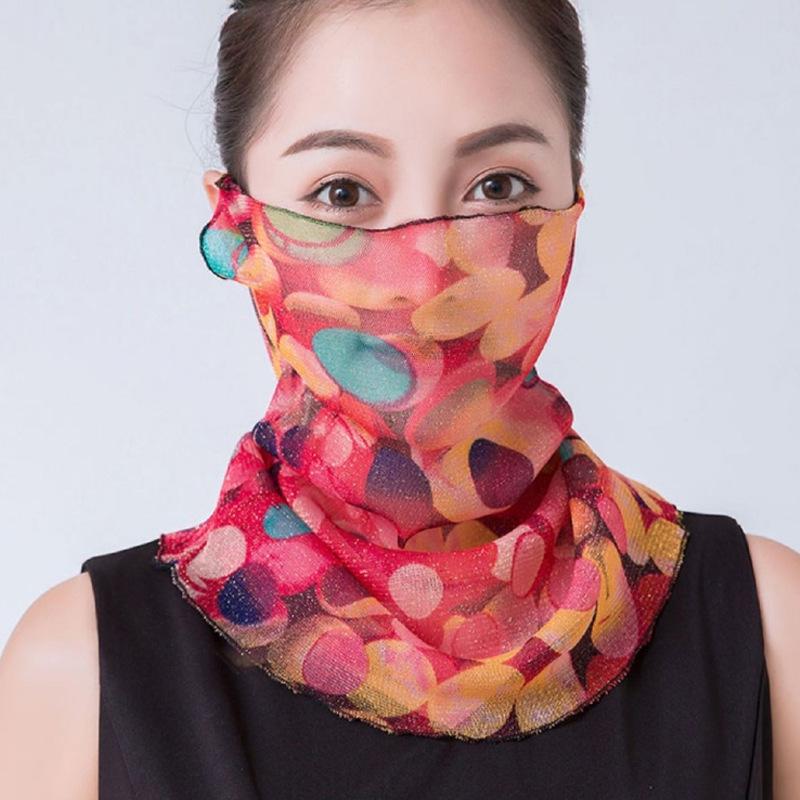 Women's Versatile Silk Neck Gaiter: Pullover, Sun Protection, Ear-Hanging, All-Match Scarf & Mask