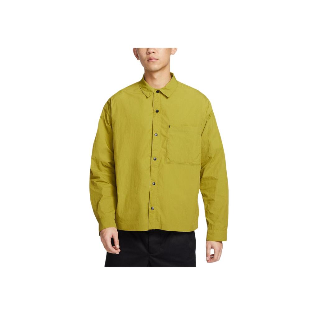 Nike Abbigliamento sportivo Tech Pack Tinta unita Collo polo Giacca a maniche lunghe Giacche da uomo Verde muschio DX0206