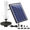 1.5W/5W Solar Power Fountain Pump Kits For Outdoor Pond Gardens With Adjustable Sprays Height Multiple Nozzles