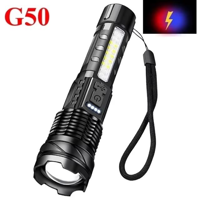 30W P50 COB Strong Light Flashlight Portable Rechargeable Bright Household LED Lamp Built in Battery with Power Display