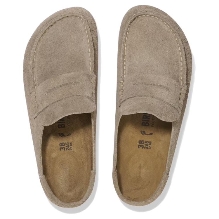 Birkenstock Naples Wrapped Fashion Comfortable Outdoor Breathable EVA Rubber Sole Anti-Wear Closed-Toe Slippers Unisex slippers Gray-Brown 1029675