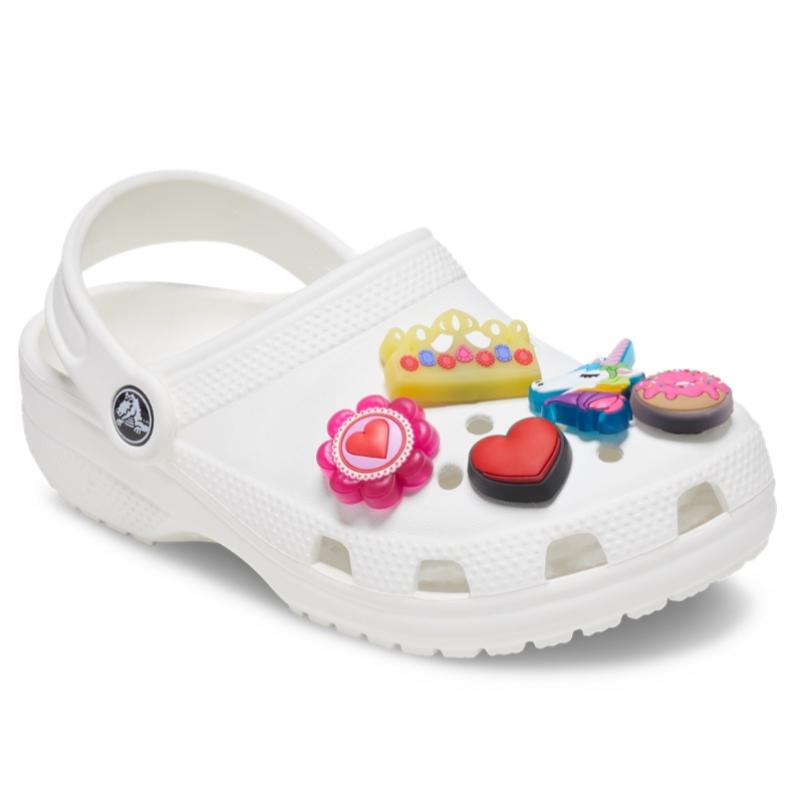 Crocs Led Pink Girly Girl 5pack Gibits Charms