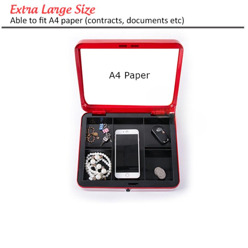 Key Lock / Removable Tray Safe Piggy Bank Shop Supermarket Money Storage Cabinet Passcode Lock Cash Cashier Box