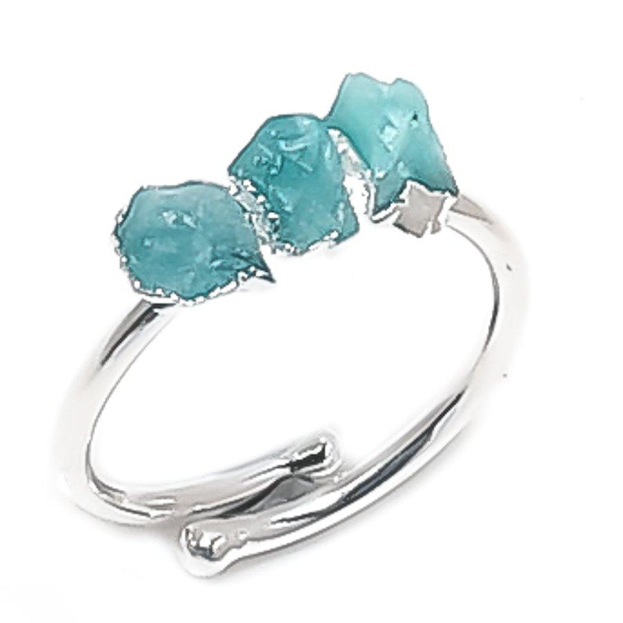 

Аквамарин Необработанный Драгоценный Камень 925 Стерлинговое Серебро Ювелирное Кольцо Размер Регулируемый