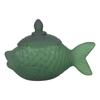 Delicate Fish Themed Glass Jar With Tight Seal Suitable For Storing Sweets Spices Or Office Supplies 16cm Size