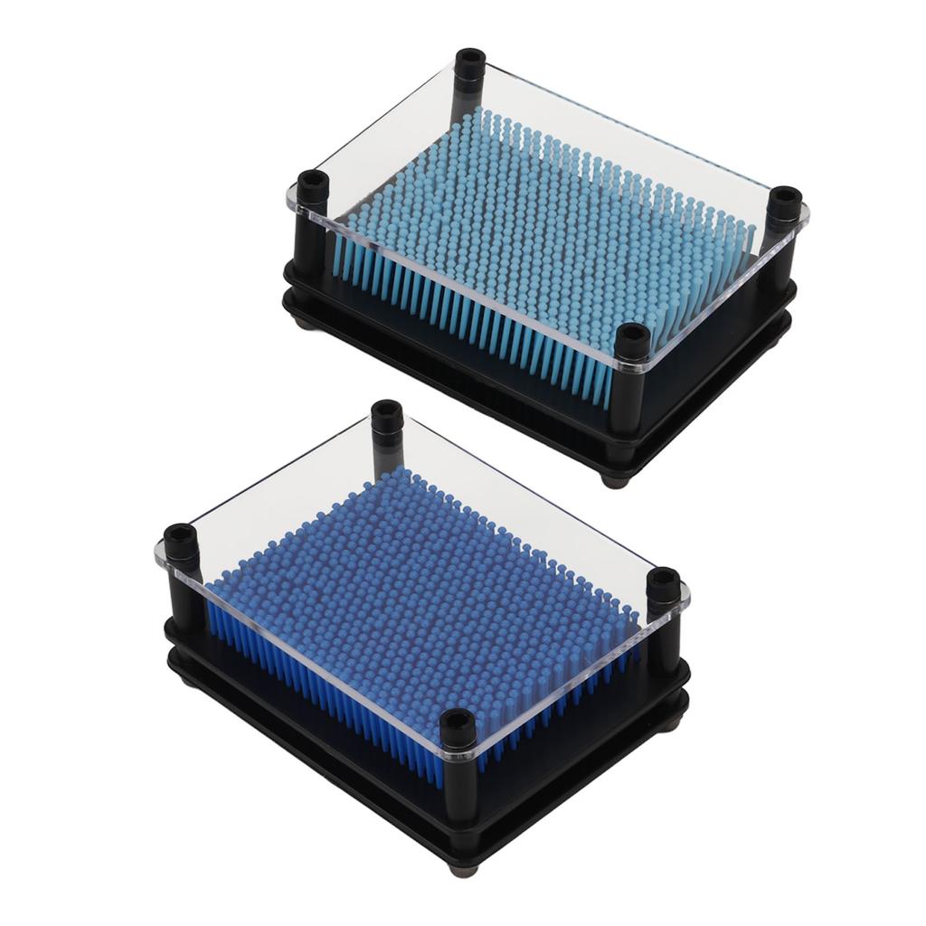 2Pcs 3D Pin Art Toys Decompress Sturdy Frame Interesting Durable Novel Blue Pin Art for Office