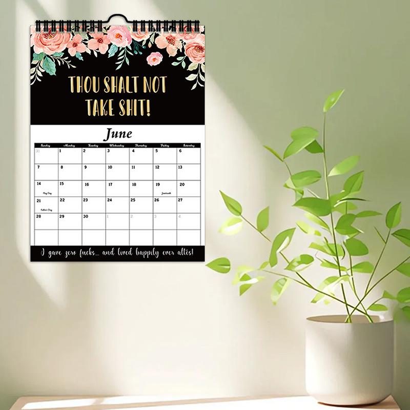 2026 Wall Calendar For Tired- Women Funny 2026 Calendar Monthly Calendar With Hook White Elephant Gag Gift For Women