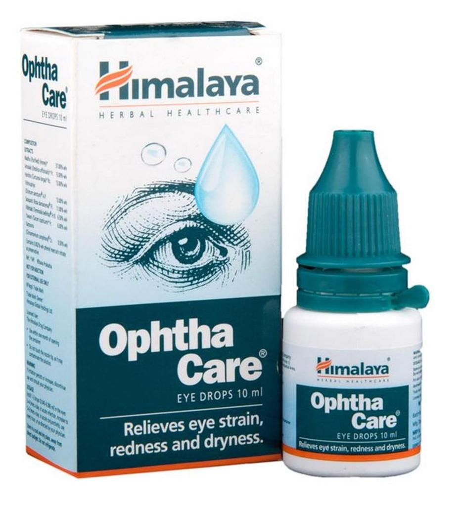 Himalaya Krople do oczu Ophthacare 10 ml | Łagodzą zmęczone oczy | Delikatna formuła komfortu na suchość i odświeżającą pielęgnację oczu | Opakowanie 1 szt.