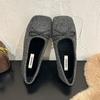 Fashion Flats Women Loafers Shoes Square Toe Flats Shallow Shoes Fashion Dress Autumn Cozy Sandals 2025 Casual New Sport Mujer Zapatos