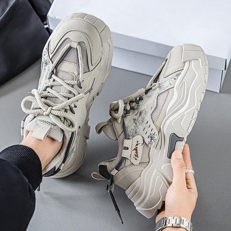 New Fashion Men 's Four Seasons Comfortable Thick Sole Shoes Students BoysTrending Soft Sole Breathable Casual Running Sneakers