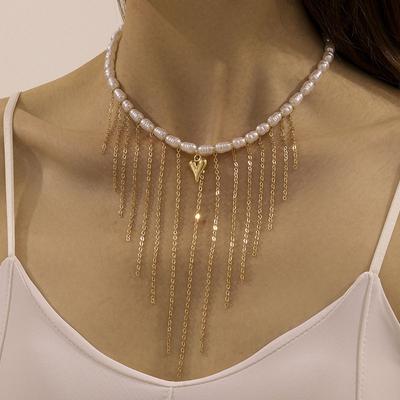 Accessories Imitation Pearl Tassel Sweater Chain Niche Design Sense Double Layer Retro Necklace Women's Simple Necklace