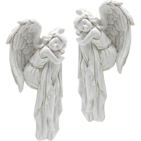 Zcargel Angel Sculpture Door Frame Ornament Sleeping Angel Resin Statue Wall Frame Home Decor Type 1